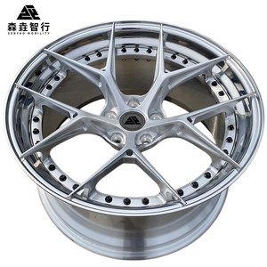 Cerchi Forgiati Personalizzati <span class=keywords><strong>Sen</strong></span> Yao a 2 Pezzi Multi-Raggio per Audi RS6 Avant RS7 C8 |   Argento Spazzolato con Bordo Lucidato |   6061-T6 - Product Image 2