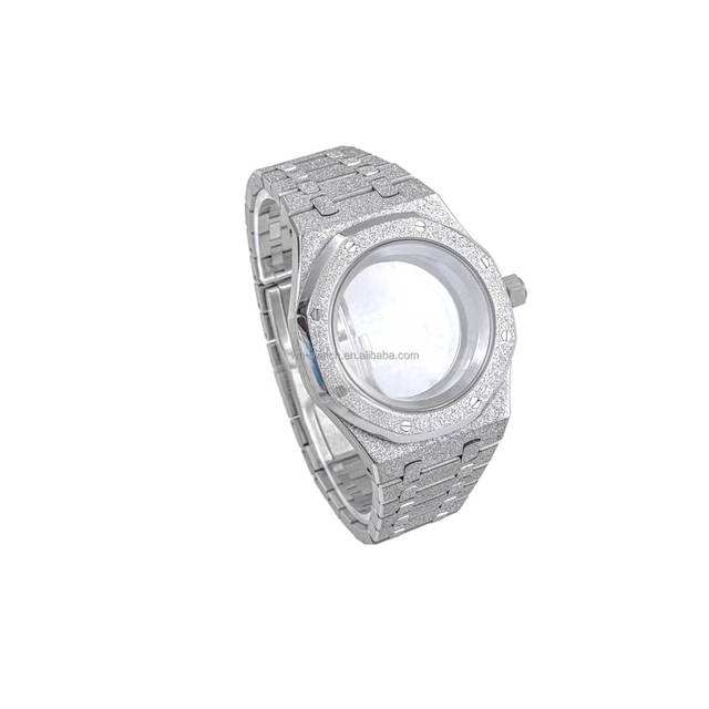 41Mm Nh35 Watch Case Stainless Steel Strap 3Atm Sapphire Glass Watch Mod Parts Watch Replacements for Nh35 Nh36 Movement