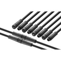 Connecteurs mâles M12 étanches avec fiche 2-5 broches, indice de protection IP67, 250V 10A
