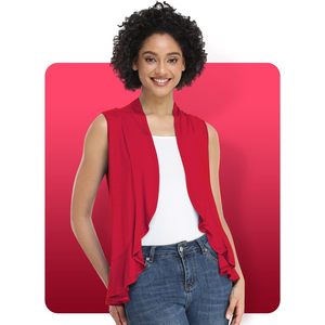 Cárdigan sin mangas para mujer, chaleco con frente abierto, tejido asimétrico, informal, transpirable, S 3XL - Product Image 4