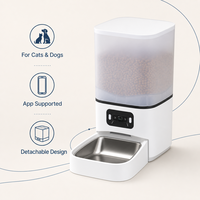 Distributeur automatique de nourriture pour animaux de compagnie intelligent JH-06 avec caméra grand angle Wi-Fi double bande, options de bols en acier inoxydable et en plastique