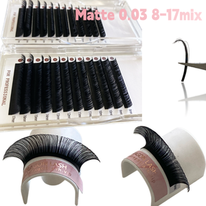 ขนตาปลอมแบบเส้นเดียว รุ่น Stable Base Easy Fan Lashes 1 Layer สีดำด้าน เพิ่มวอลลุ่ม ติดกาว 0.03 CC D 8-17MIX พร้อมส่ง - Product Image 3