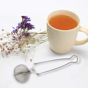 Venta directa de fábrica de filtro de té de acero inoxidable 304 con mango, clip para té, filtro de malla para preparar té, mini colador de polvo. - Product Image 1