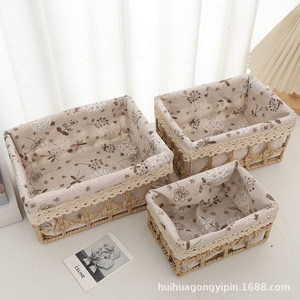 Cesta de almacenamiento de escritorio de imitación de ratán personalizada, cesta organizadora de productos para el cuidado de la piel, cesta de almacenamiento de artículos varios para escritorio. - Product Image 2