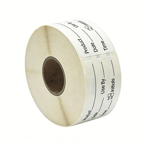 Maßgefertigte Langlebige Wasserdichte Ölbeständige Lebensmittelsichere Datums-Etikettenrollen Glänzende Oberfläche Gefrierschrank-Kühlschrank-Tracking Reißfeste Verpackung - Product Image 4