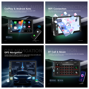 วิทยุติดรถยนต์ Podofo 7 นิ้ว แบบ Double Din ระบบ Android 4+64G รองรับ Wireless Carplay/Android Auto GPS WiFi BT รองรับกล้อง - Product Image 2