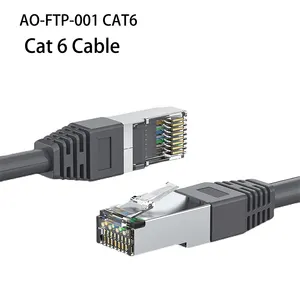 Cat 6สายอีเธอร์เน็ต40Gbps 2000Mhz FUTP RJ45สายเคเบิลอินเทอร์เน็ตแบนป้องกันในผนังในร่มและกลางแจ้ง