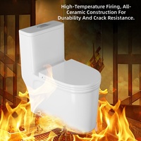 Toilet Keramik Modern Berkualitas Tinggi Satu Bagian dengan Sistem Siphon dan Dual-Flush S-Trap untuk Penggunaan di Kamar Mandi