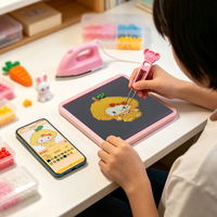 Carte de programmation LED intelligente 52x52 avec contrôle via application Bluetooth, compatible avec les perles Perler de 2,6 mm, import de photos, guide de luminescence, pour loisirs créatifs DIY pour adolescents et adultes