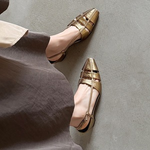 Sandales en cuir de vachette respirantes à découpes 2026 pour femme, bout carré, talon bloc moyen, bride arrière, chaussures romaines en cuir véritable - Product Image 4