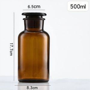 Frascos de cristal de Boticario transparente ámbar de estilo Vintage botellas de reactivo químico vacías con tapón de corcho y superficie serigrafiada - Product Image 5