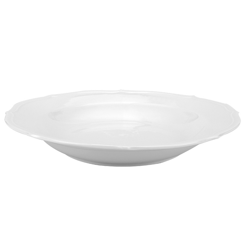 white 12 inches soup plate
