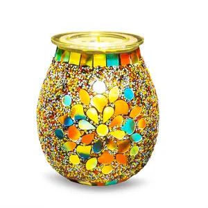 Mosaic Electric scente Wax Melt Warmer with timer (4 8 12H) electric oil lamp Incense Wax Tart Burner Fragrance Night Light