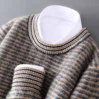 Nouveau Pull Homme Automne Hiver 100% Pure Laine Chaud Doux Col Rond Épais Décontracté Tricoté