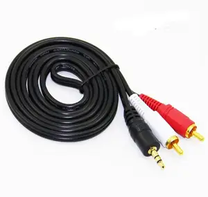 Kabel Pemisah RCA Ke 3.5Mm Kabel Untai 3.5Mm Laki-laki Ke 2 RCA Laki-laki Stereo Y RCA Kabel Pemisah untuk Telepon Pintar Speaker Tablet MP3