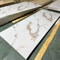 Décoration de maison d'hôtel feuille de marbre intérieure en PVC panneau mural feuille de marbre UV brillante