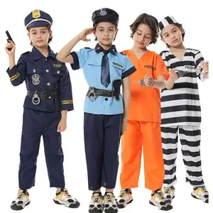 हेलोवीन ड्रेस अप पुलिसकर्मी नाटक खेलने सेट बच्चों लड़कों के लिए पुलिस कॉस्टयूम HCBC-005