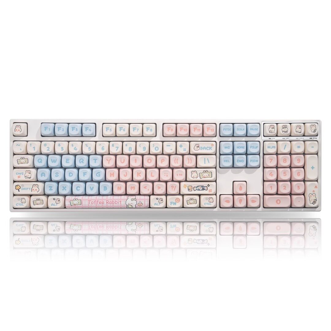 คีย์บอร์ด White-YG108 + คีย์แคป MAO Candy Rabbit