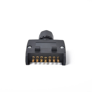 7 Pin <b>12V</b> Flat Connector <b>Plug</b> Black Plastic Truck Wiring Trailer RV Signal Light Display Accessory - Product Image 1