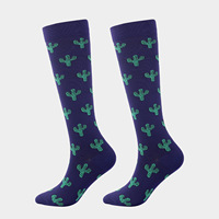 Chaussettes de compression personnalisées à imprimé fruits pour hommes et femmes, hauteur genou, élastiques, à pression, pour la récupération sportive, vente en gros