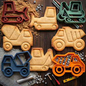 Ensemble de découpoirs et d'emporte-pièces pour biscuits en forme de véhicules de construction - 4 pièces, durables, moulés par injection, pour biscuits, fondant et pâte à sucre, pour la pâtisserie des enfants - Product Image 3