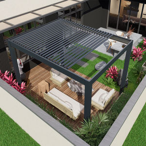 Gazebo Moderno para Patio Exterior, Estilo <span class=keywords><strong>Chino</strong></span>, de Aleación de Aluminio, con Persianas Eléctricas, Resistente al Viento, para Jardín, Villa, Pabellón Rural, Sala de Estar al Aire Libre - Product Image 4
