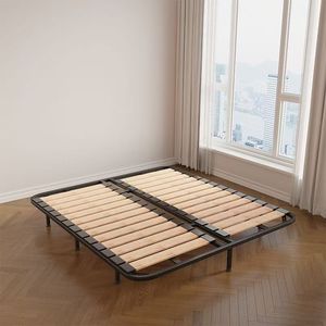 Base de Cama Plegable de Metal con Láminas de Madera, Base de Plataforma Resistente para Colchón, Soporte para Dormitorio de Invitados - Product Image 4