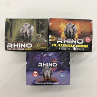 Vente en gros personnalisation vide rhinocéros pilules vide liquide bouteille amélioration masculine papier présentoir