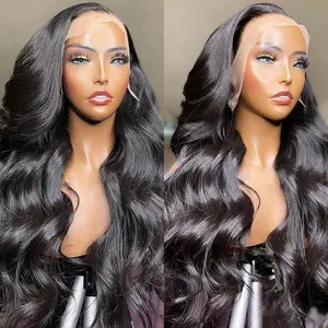 Perruque Lace Frontal wig brésilienne naturelle, Body Wave, cheveux humains naturels Hd 360, perruques Full Lace wig, pour femmes africaines