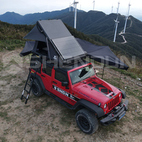 Tente de toit rigide triangulaire pour 2-3 personnes, en aluminium et toile imperméable, pliable, installation facile, toutes saisons, pour voiture