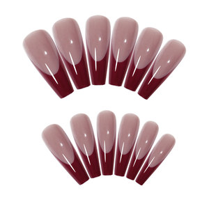 Faux Ongles Acrylique Nail Kit Professionnel Vente Chaude Européenne et Américaine Spot <span class=keywords><strong>Manucure</strong></span> Ballet Cercueil ABS Français <span class=keywords><strong>Manucure</strong></span> Rouge - Product Image 2