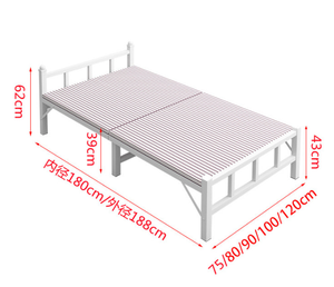 Moderno singolo portatile letto in ferro facile installazione struttura metallica in acciaio rinforzato per uso camera da letto libero da letto a noleggio guai - Product Image 6