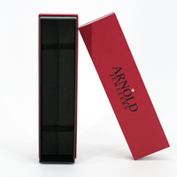 Caja de Joyería Roja Personalizada con Tapa y Base, Embalaje con Inserto y Logotipo Negro, Caja de Regalo para Joyería Premium, Venta al Por Mayor