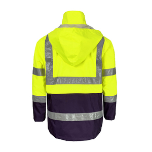 Chaqueta Impermeable <span class=keywords><strong>de</strong></span> Seguridad Reflectante Oxford <span class=keywords><strong>de</strong></span> Alta Visibilidad para Minería AS/NZS 4602.1, para Uso Diurno/Nocturno - Product Image 2