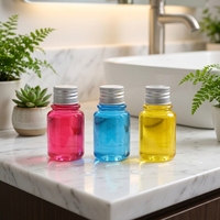 Bouteilles distributrices transparentes en PET de 35 ml à large ouverture avec bouchons à vis, flacons échantillons vides pour liquides cosmétiques (bain de bouche)