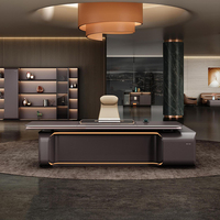 Scrivania Direzionale KMJ in Stile Italiano, Arredamento Ufficio di Lusso con Illuminazione LED Controllata Vocalmente, Scrivania per CEO e Dirigenti