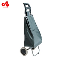 Vente en gros Chariot à roulettes pliable Chariot à bagages portable pour supermarché en toile