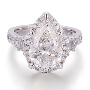 Bague de luxe 5 carats en diamant de laboratoire pour femmes, bagues en or blanc massif 18K 14K 10K, bijoux fins, bagues personnalisées, fiançailles pour femmes - Product Image 1