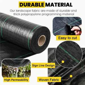 Toile de paillage <span class=keywords><strong>anti</strong></span>-herbe pour jardin, tissu paysager, toile plastique respirante et résistante, couverture de <span class=keywords><strong>sol</strong></span> plus épaisse et durable - Product Image 3