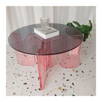 Table à thé et café ronde en acrylique transparent, nouveau Design de salon, usine de dongfeng
