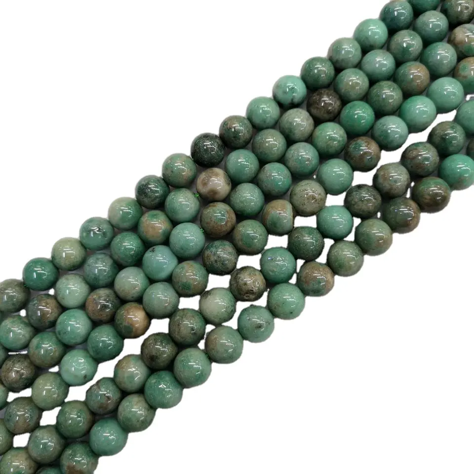 Natural Beads for Jewelry Making Crafts Green Turquoise Agate Round Gemstone Loose Beads