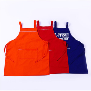Delantal tipo cárdigan de poliéster, color rojo sólido, lavable a máquina, para cocina, hogar, ropa de trabajo, uso publicitario - Product Image 4