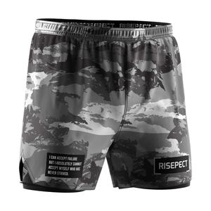 Short de sport 2-en-1 de compression à séchage rapide pour homme, avec collant intégré, modèle uni - Product Image 4