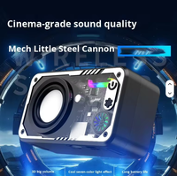 Haut-parleur Bluetooth Mecha Transparent BT 5.3 Étanche DC LED RGB Coloré Sans Fil Extérieur Mini Subwoofer Série Bureau Cannon Horloge