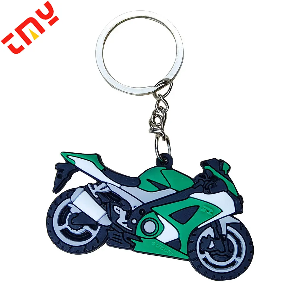 Bán Buôn Tùy Chỉnh 2D Thương Hiệu Túi Mặt Dây Chuyền Đồ Chơi Mềm Cao Su PVC Xe Máy Keychain Cho Trẻ Em Quà Tặng