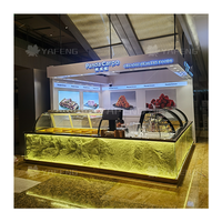 Étagère de présentation de comptoir de boulangerie moderne multifonctionnelle en bois et en verre, armoire à bonbons et à popcorn, vitrine à popcorn polyvalente