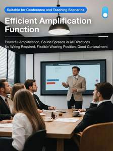 Microphones cravate S69 avec amplificateur vocal et haut-parleur, double microphone sans fil pour enseignant, réunion, entraîneur, guide touristique - Product Image 4