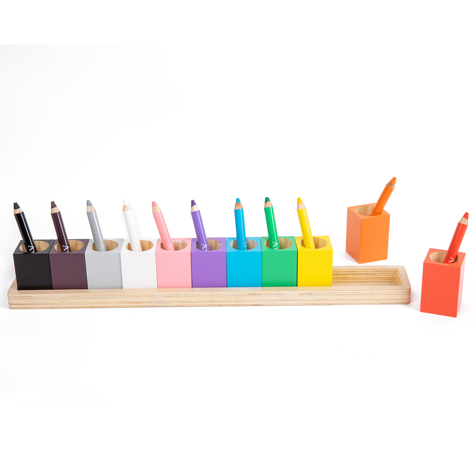 Montessori Colored Pencil Holder, Organizer с 3 в 1 Short Fat, Chubby Crayon, Watercolor Sticks, color Sorting и Matching
