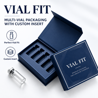 Boîtes d'emballage pour peptides, boîte pour flacon de 3 ml, boîte cadeau rigide, gaufrage en feuille d'argent pour l'expédition et l'emballage des petites entreprises