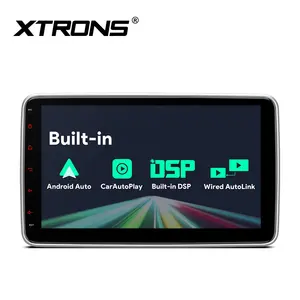 XTRONS pemutar MP5 Mobil 10.1 inci, 1Din / 2Din layar putar DSP RCA otomatis Android sentuh